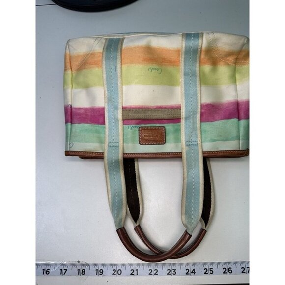 DAMAGE Coach Hampton Watercolor Pastel Stripes Small Tote Handbag A0773-10025 - Picture 10 of 12